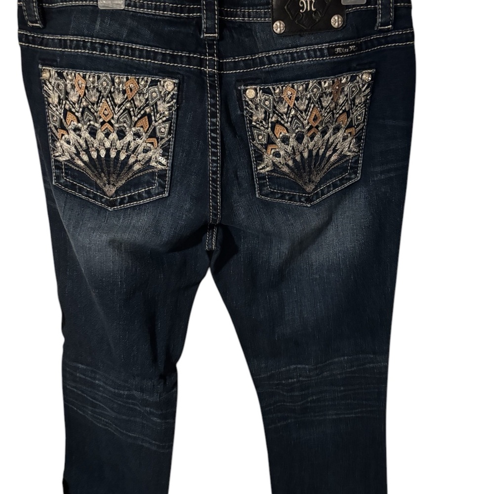 Embroidered Dark Blue Jeans